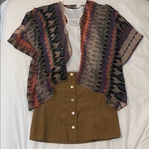 “Altar’d State” Tan Corduroy Mini Skirt